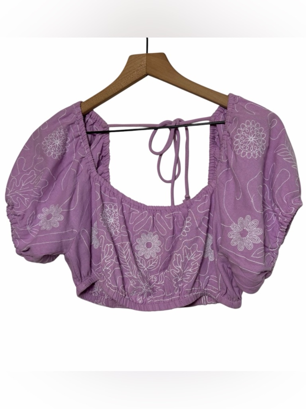 Free People Lotus Cropped Top XS Purple Boho Blouse